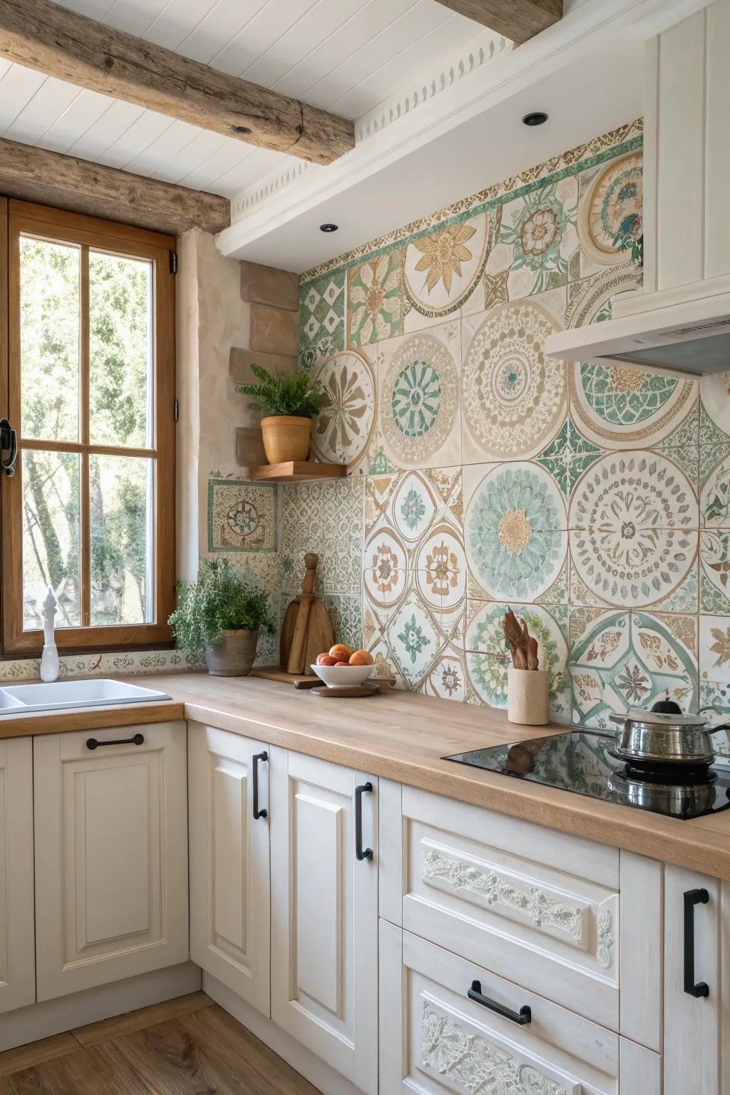 Transform your kitchen into an artistic masterpiece with mosaic tiles that inspire creativity.