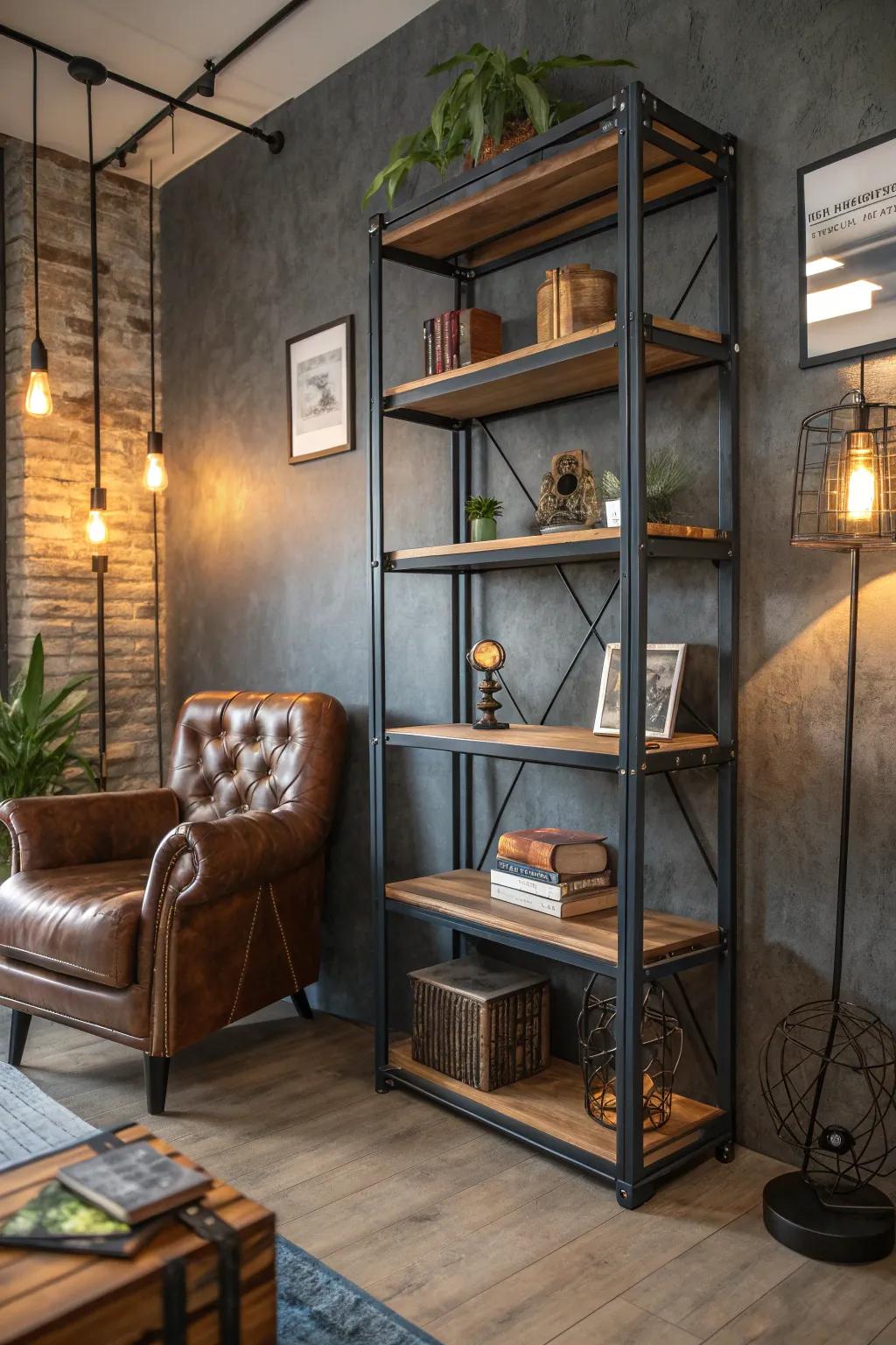 Introduce industrial chic with metal and wood accents for a timeless, modern appeal.