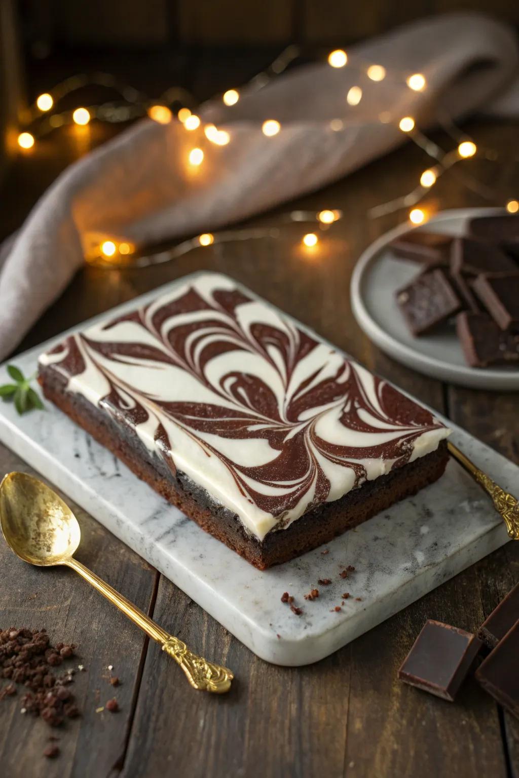 Dazzle with a mesmerizing marble effect.