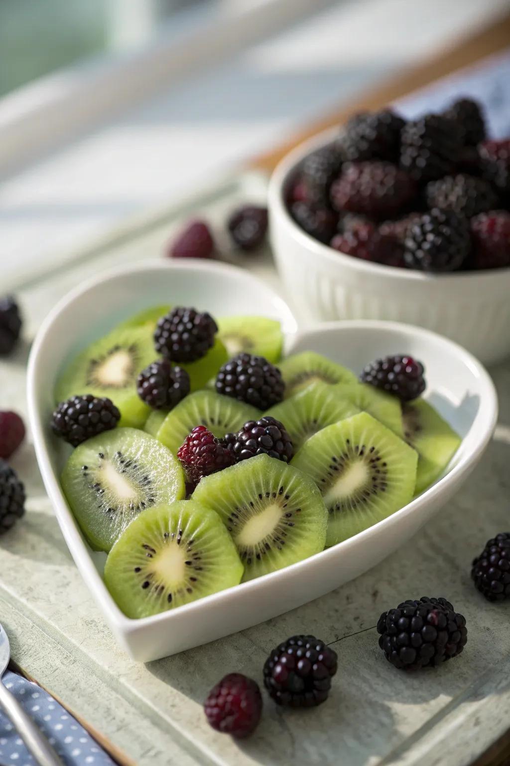 A berry kiwi contrast that captivates with its striking color palette.