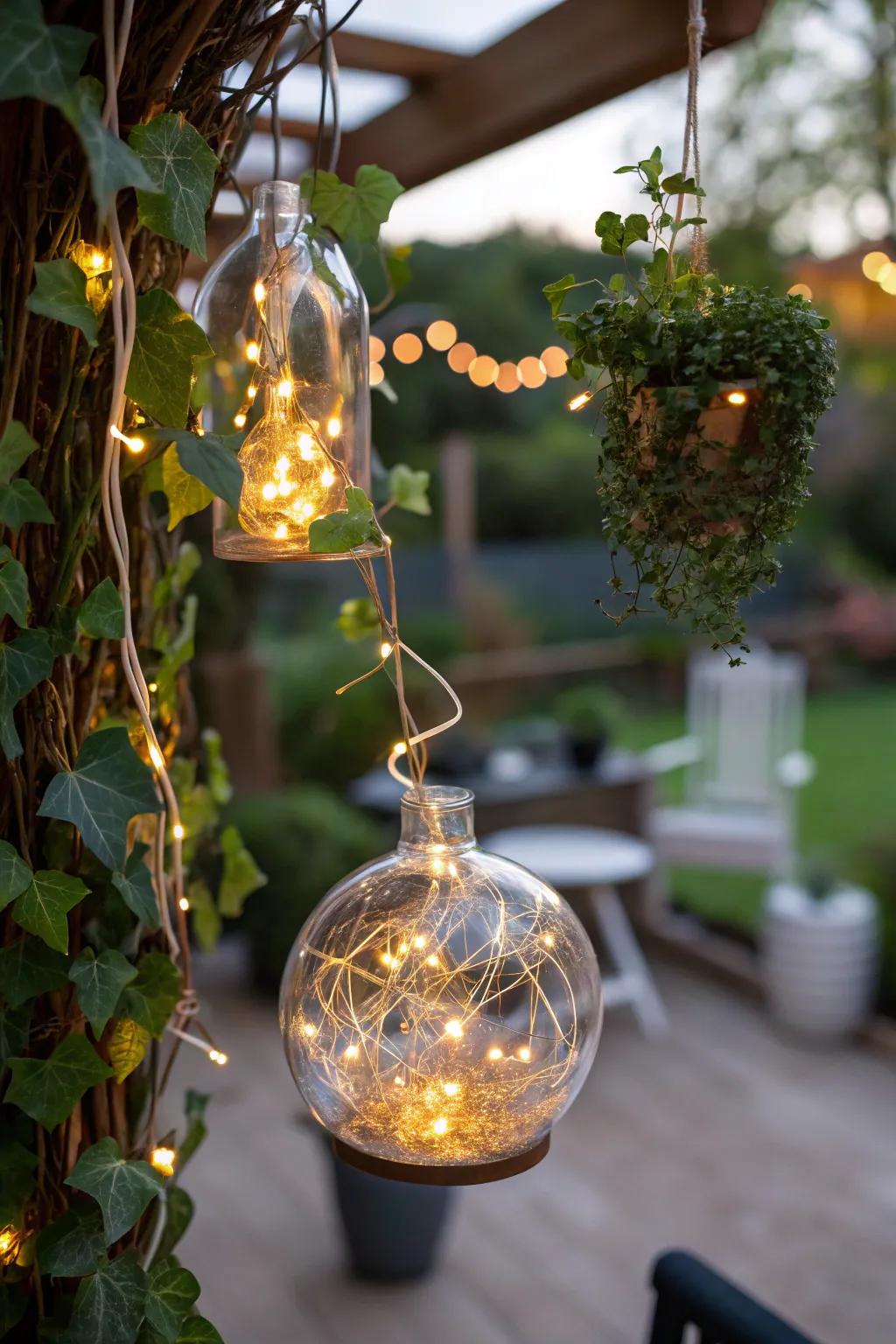 Enchant your outdoor space with these magical fairy lights inside bulbs.