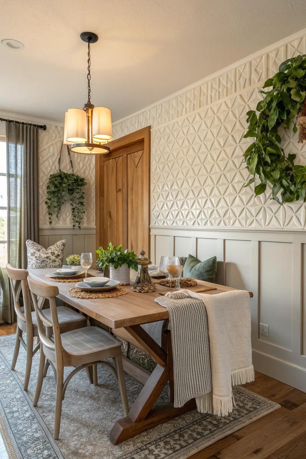 Textured wall panels transform simple walls into architectural masterpieces.