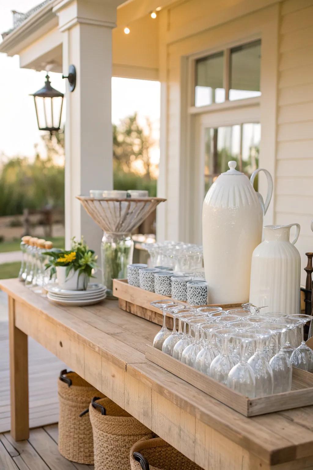 Encourage creativity with a personalized drink station where guests can craft their own delicious concoctions.