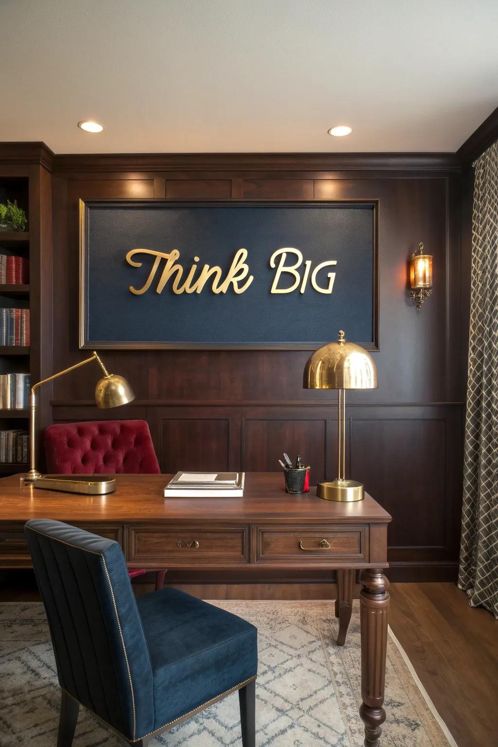 Inspire productivity with sophisticated office signs that encourage big ideas.