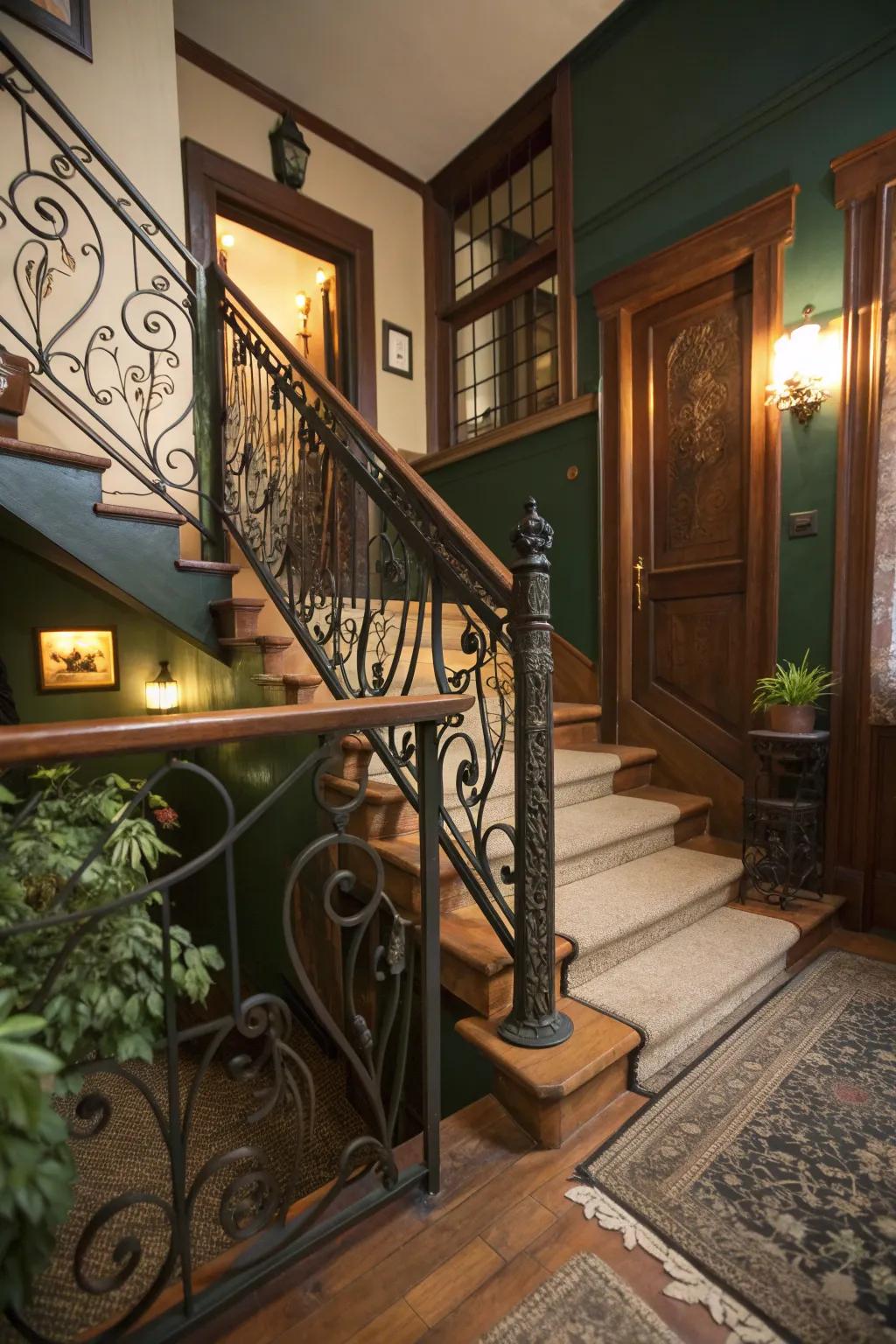 Elevate your entryway with decorative railings that stand out. ✨ #HomeDesign #EntrywayStyle