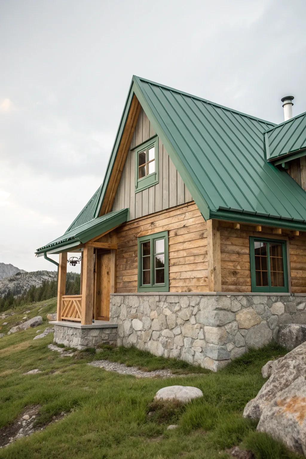 A green roof not only insulates your cabin but also enhances its connection with nature.