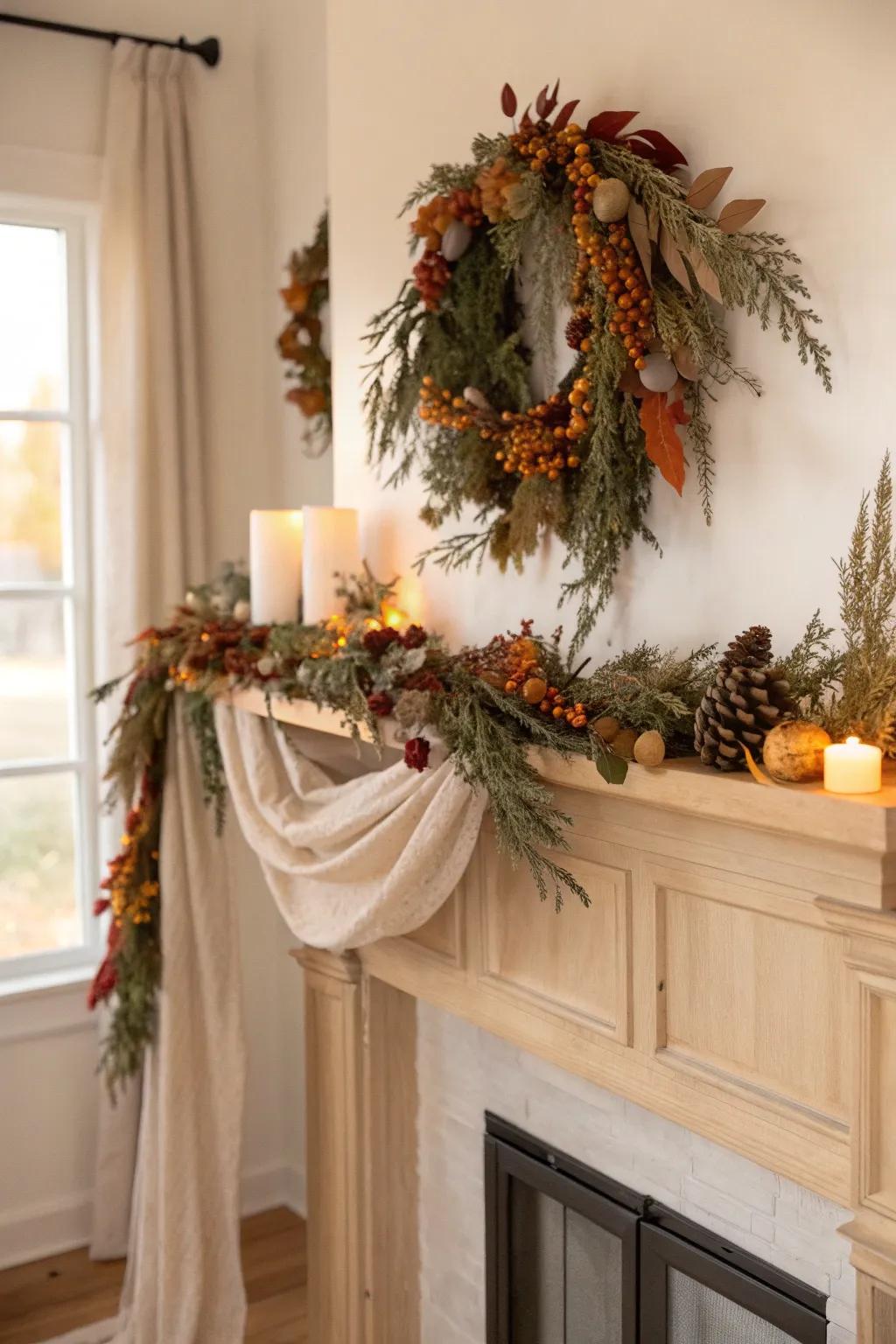 Dress up your home with a charming garland of autumn foliage.