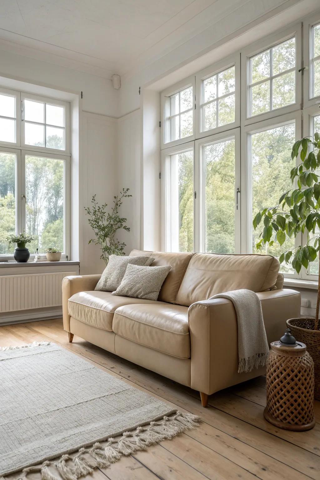 Natural light enhances the warmth and openness of your space.