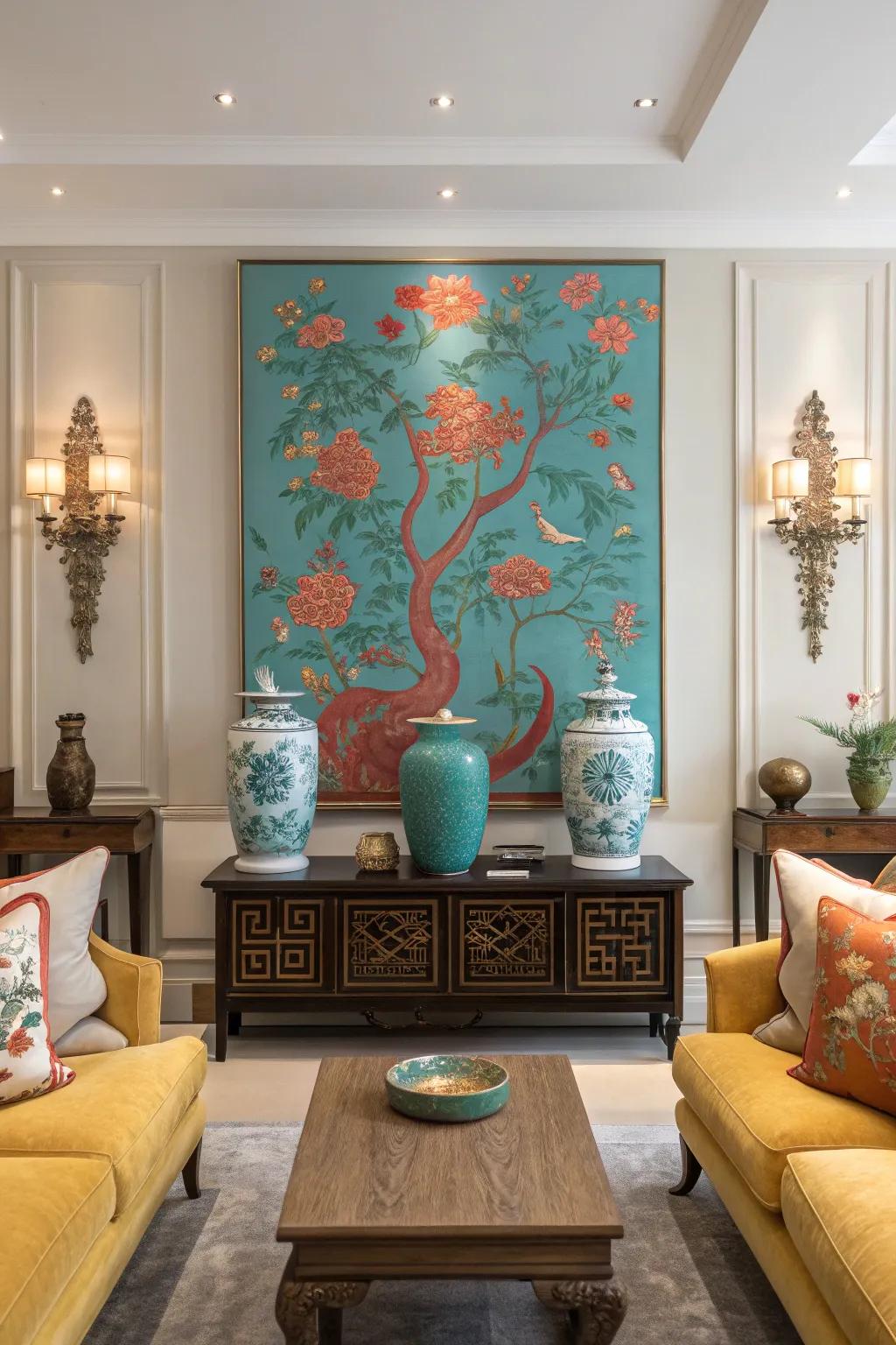 Asian-inspired art brings cultural depth and interest to your walls. #ArtInspiration #CulturalDecor