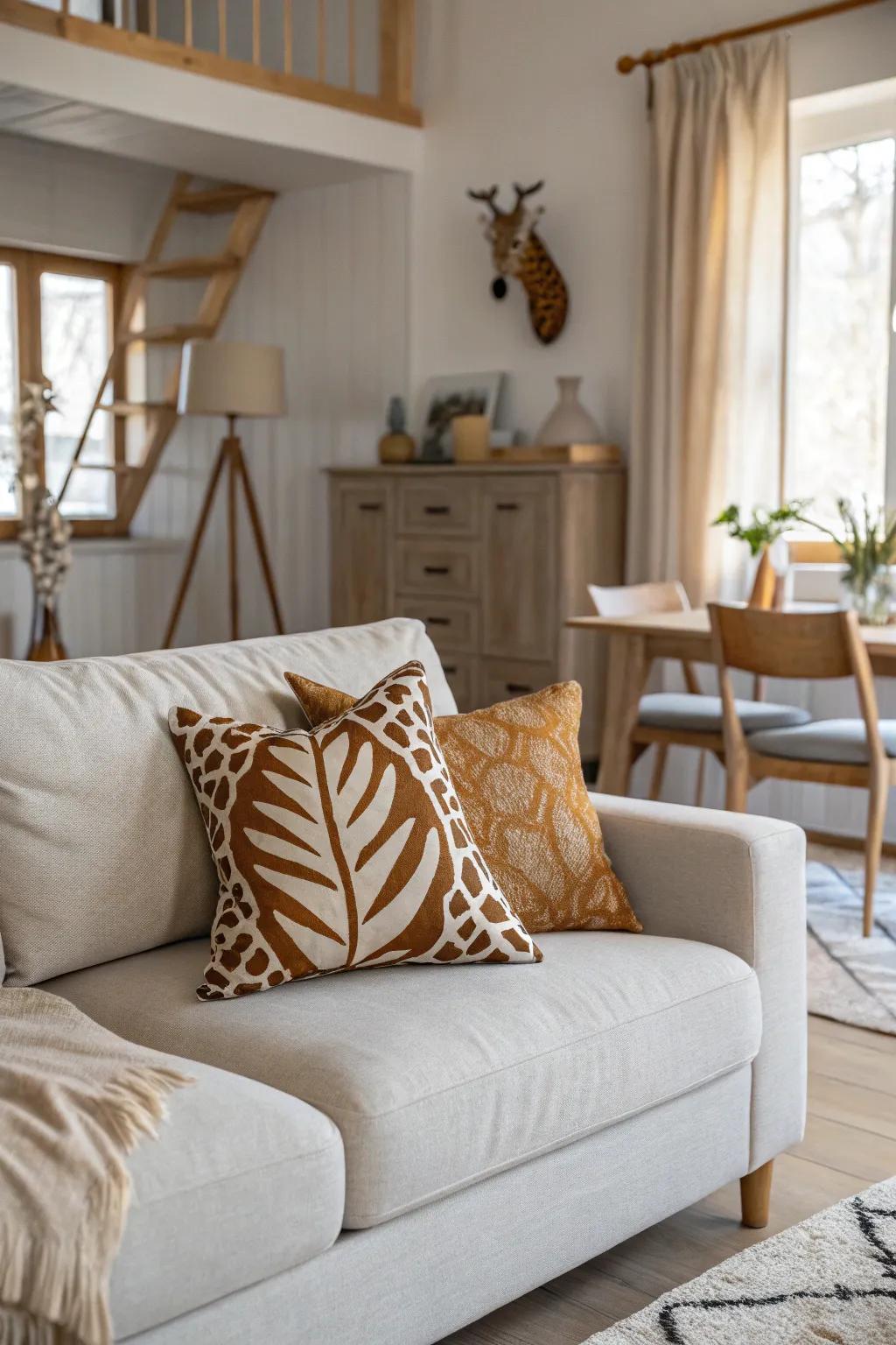 Unleash your wild side with subtle animal print accents for a touch of adventure. 🐾 #AnimalPrint #HomeAccent #PatternPlay