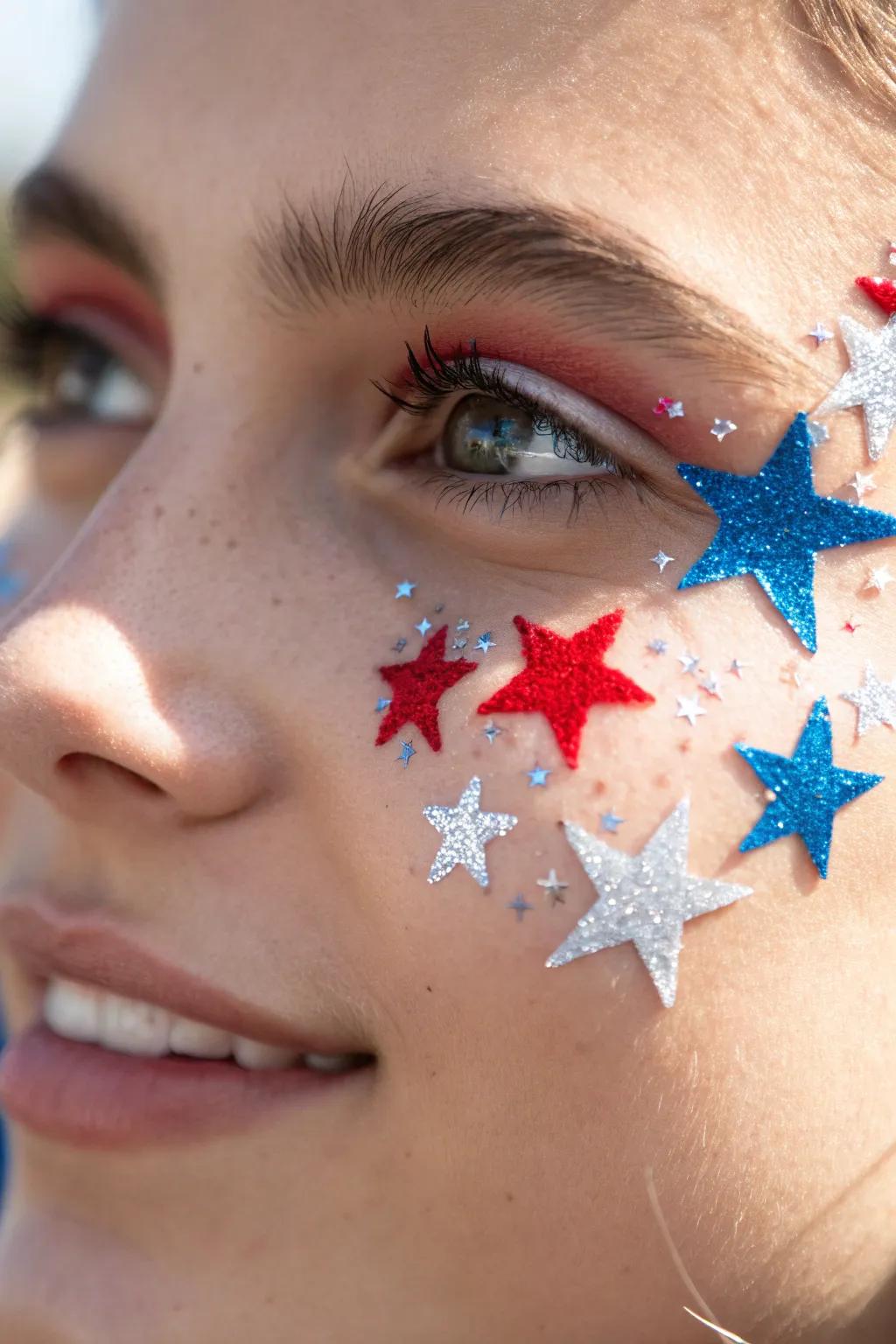 Add some starry charm to your look with this elegant and festive design.