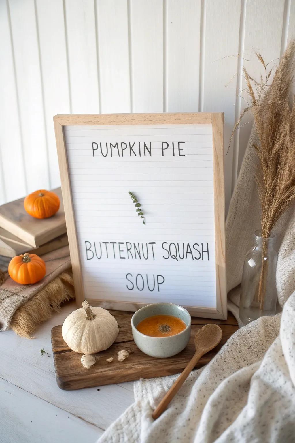 Cook up some autumn magic with a whiteboard full of fall recipe ideas.
