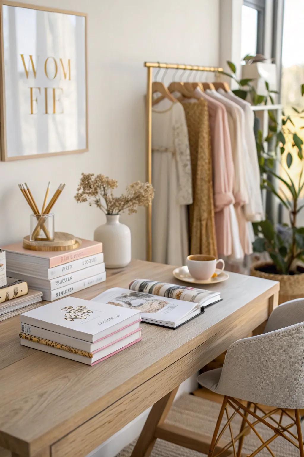 Let your personality shine through a curated collection of chic books and magazines.