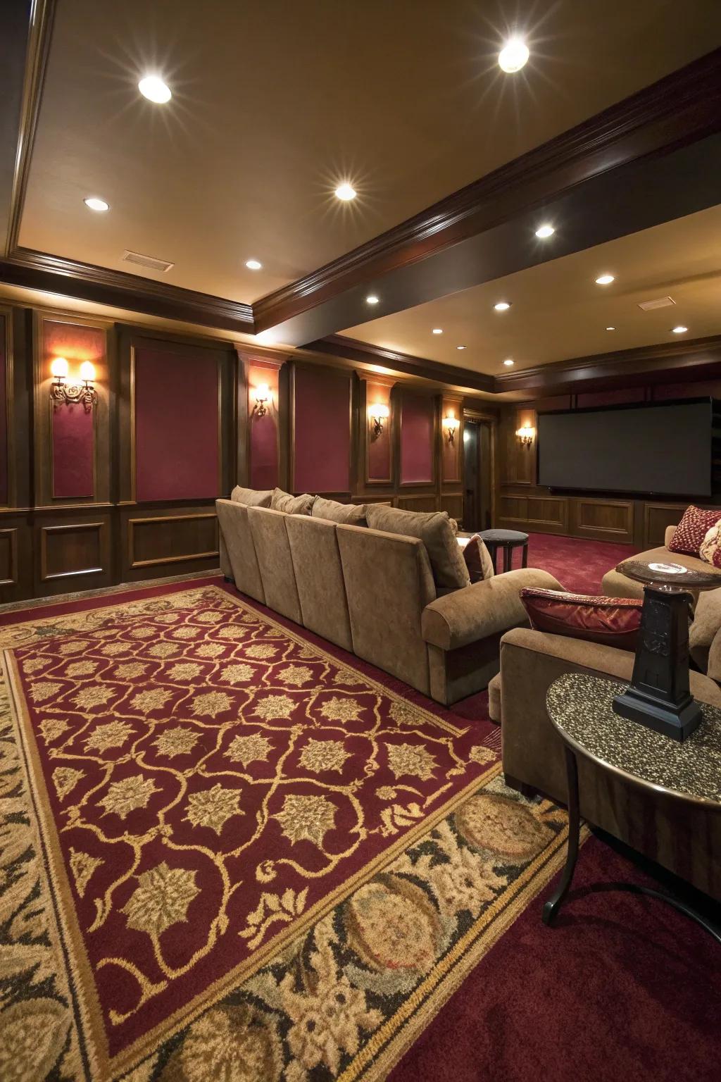 Enjoy movie nights without the worry, thanks to stain-resistant carpets that handle life’s little spills.