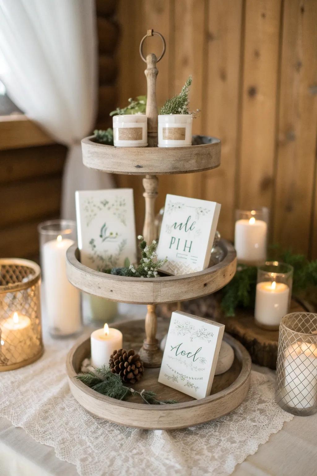 Infuse positivity into your space with inspiring messages on your tiered tray.