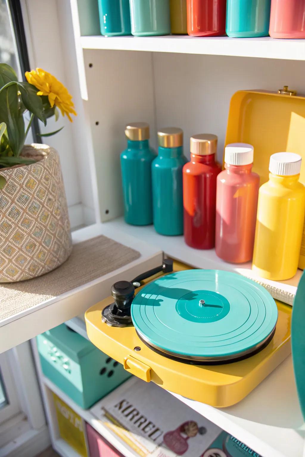 Spin to win with a rotating turntable for effortless access.