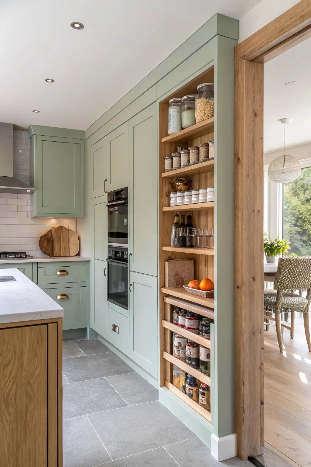 Maximize space with built-in features that enhance your kitchen's functionality.