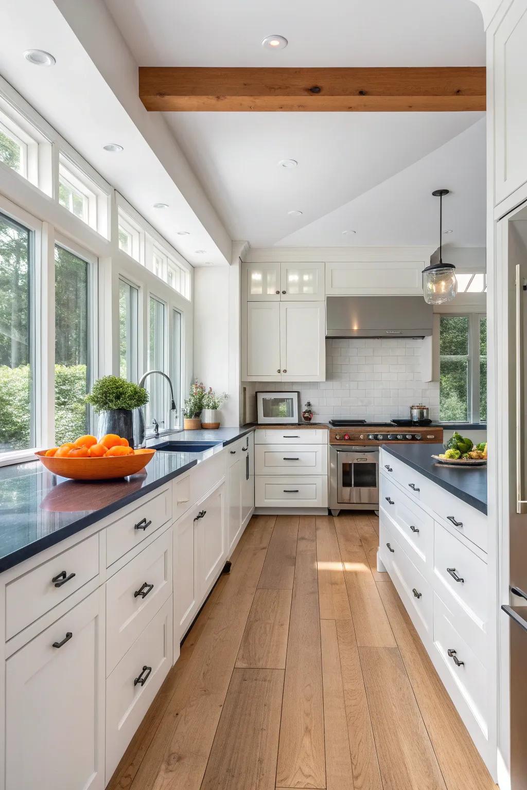 Achieve harmony with symmetrical kitchen design.