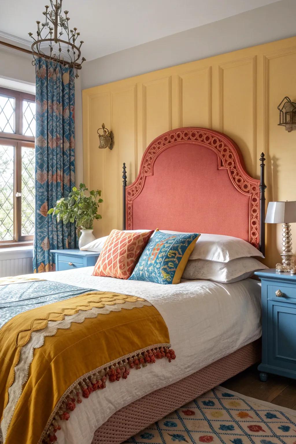 Revive retro style with a vintage-inspired painted headboard. 🎨 #VintageVibes #RetroStyle