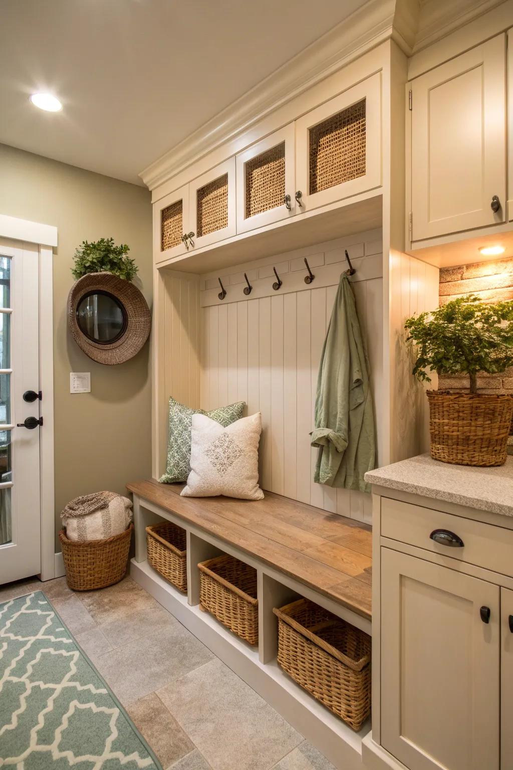 Combine your mudroom with the laundry area for a space that works twice as hard. #MultiFunctionalSpace #LaundryRoom