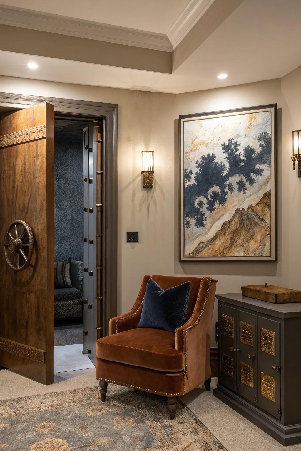 Turn art into an entryway with cleverly concealed doors behind your favorite pieces.