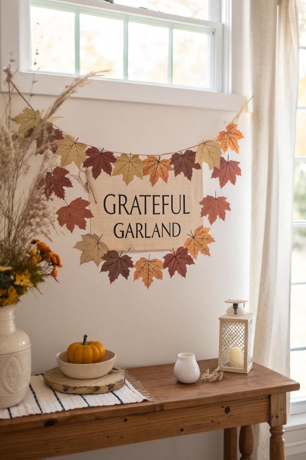 Celebrate gratitude with a beautiful garland on your whiteboard.