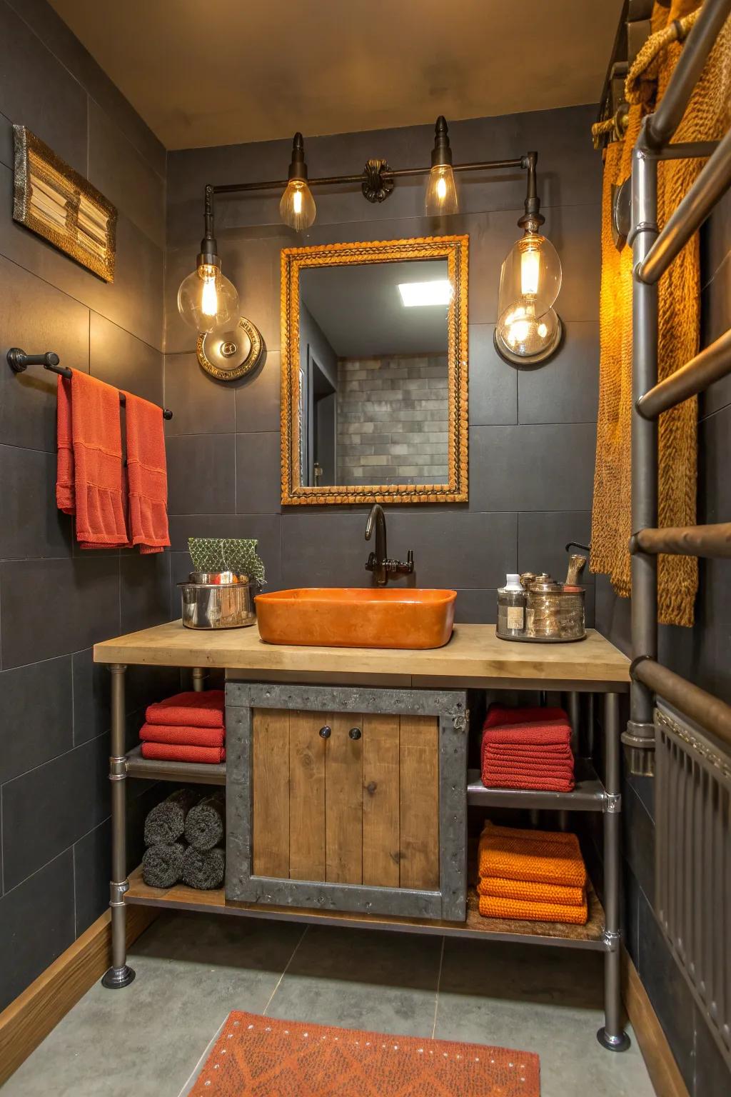 Achieve an urban chic look with industrial metal and rustic wood. 🛠️ #IndustrialChic #HomeStyle