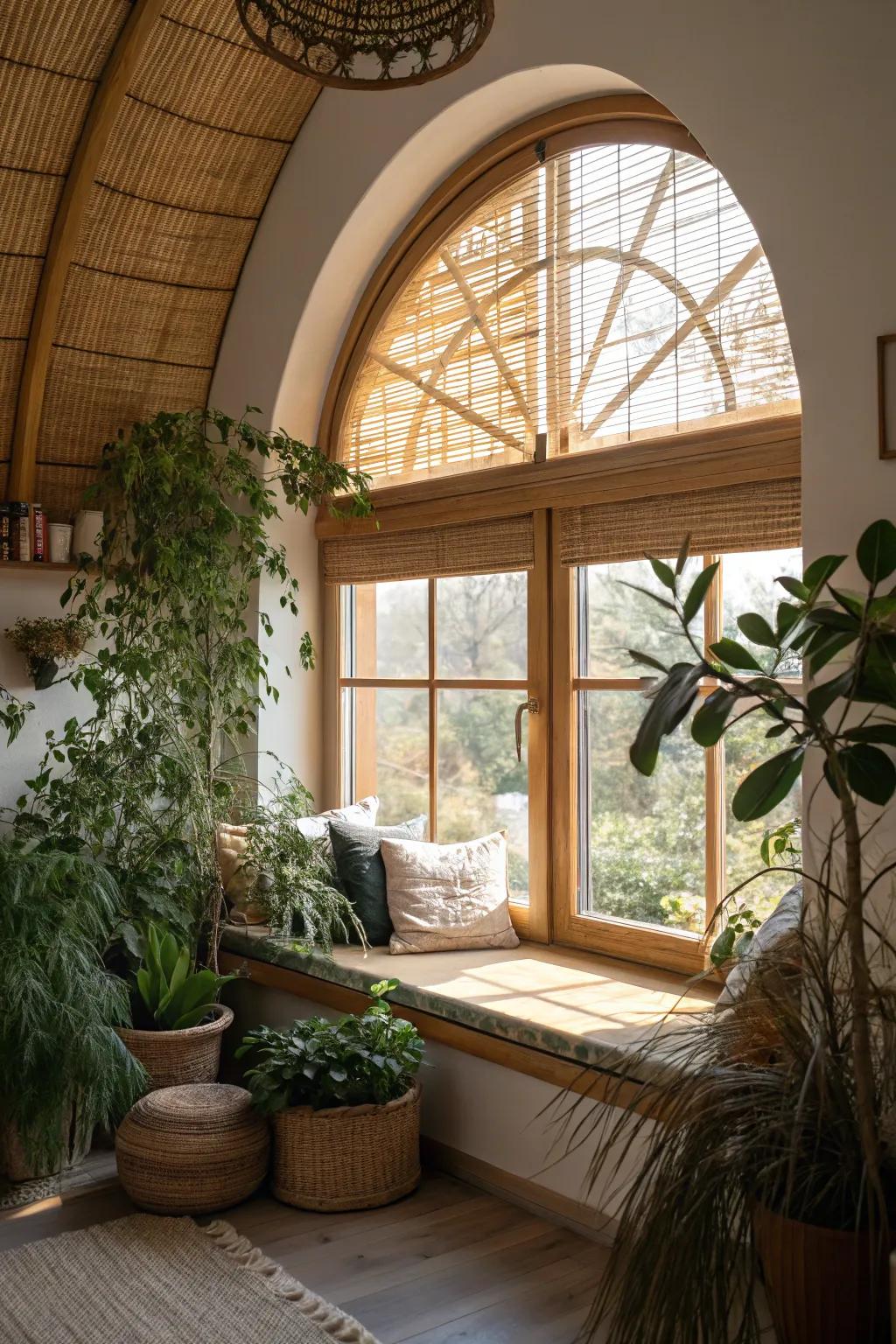Bring nature indoors with bamboo blinds, adding a touch of tranquility to your space.