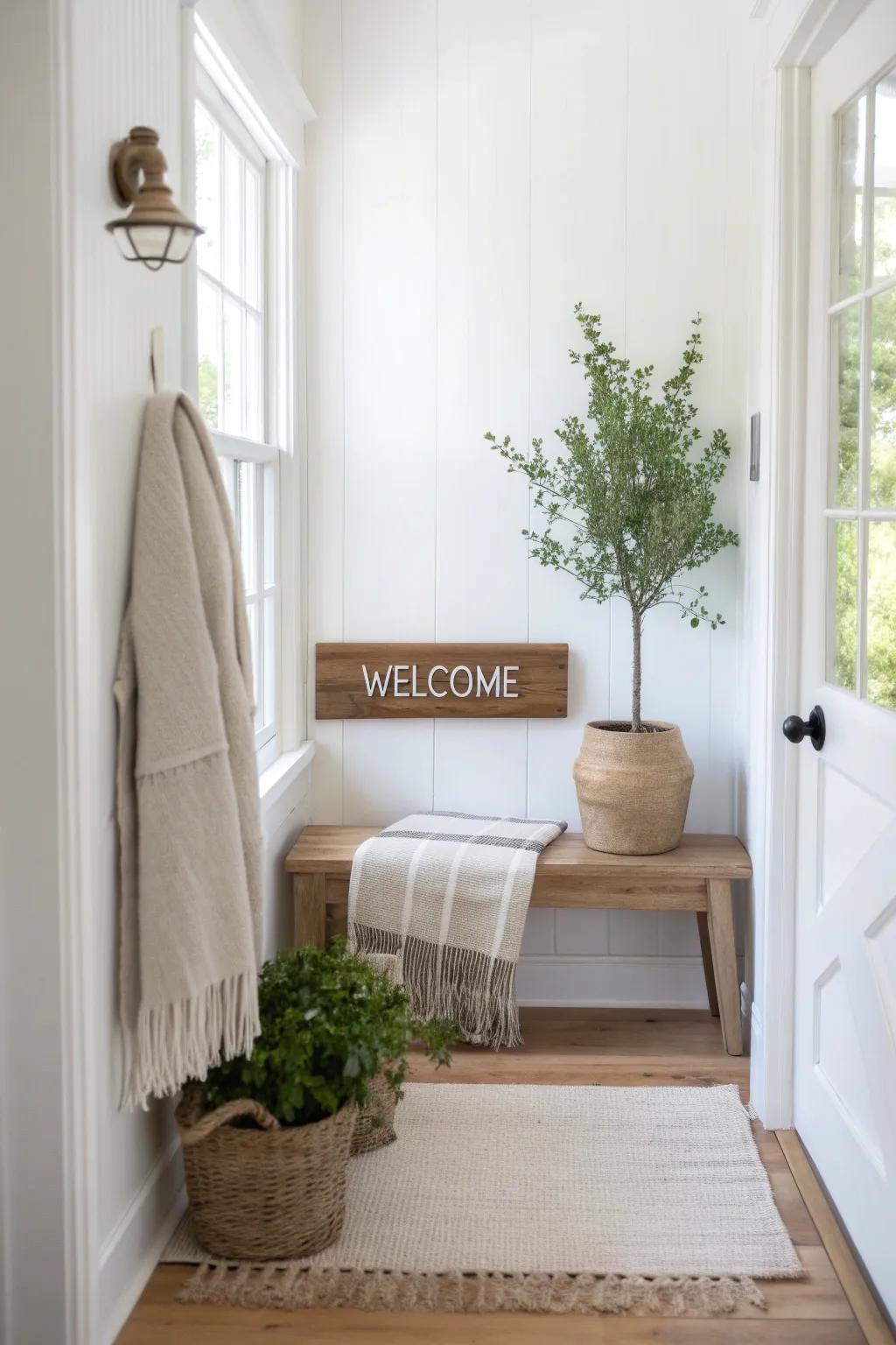 Welcome guests with classic signs that create a gracious first impression. 🌟 #EntrywayDecor #WelcomeHome #FirstImpressions