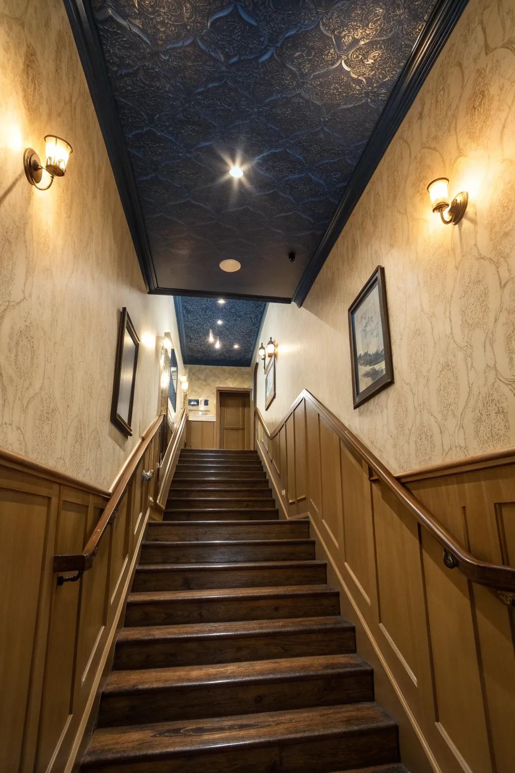 Make a statement with a bold ceiling that surprises and delights. 🎨 #CeilingDesign #InteriorInspo