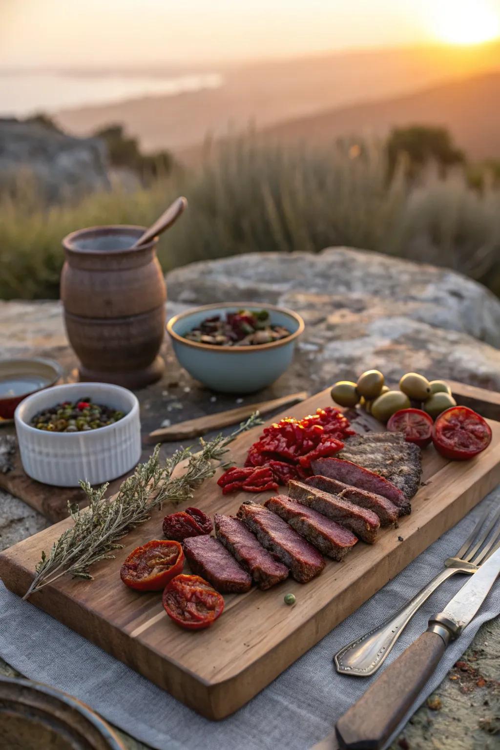 Travel the world with international flavors that bring a global touch to your steak board. #GlobalCuisine #TasteTheWorld