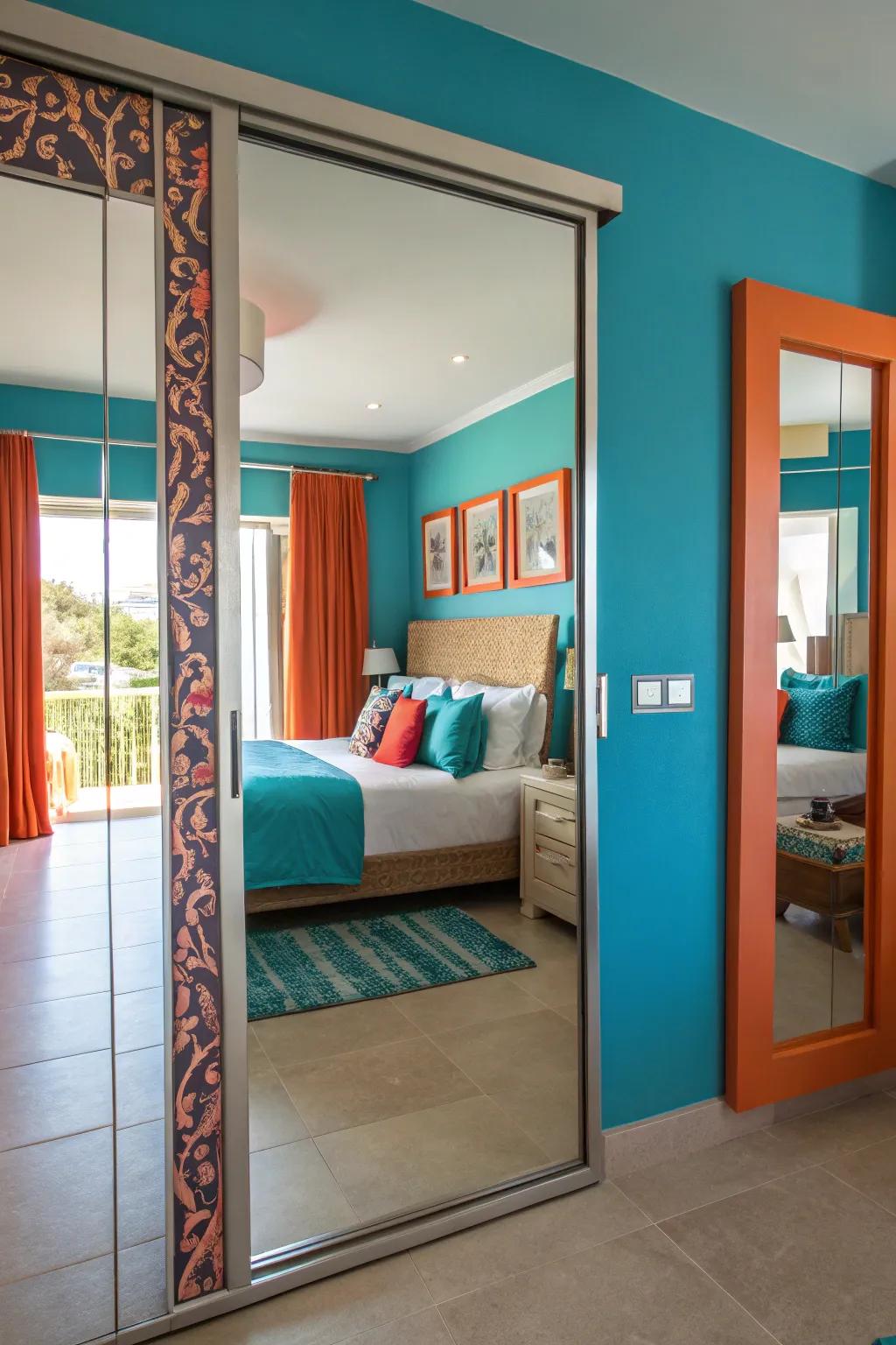 Reflect elegance and mystery with a mirror door hiding your private spaces.