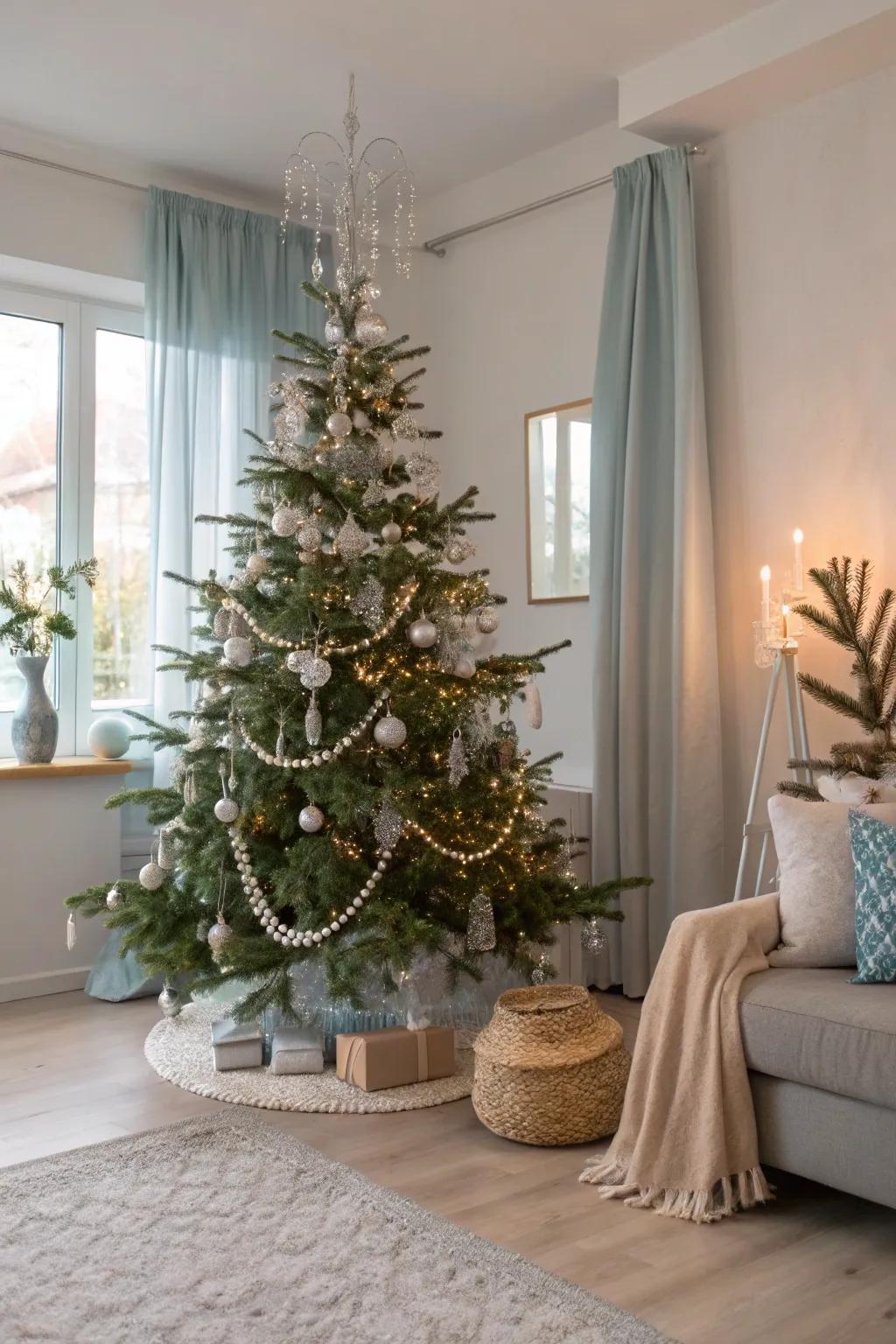 Crystal garlands add a magical sparkle, turning your tree into a shimmering masterpiece. ✨💎 #CrystalMagic #FestiveGlow