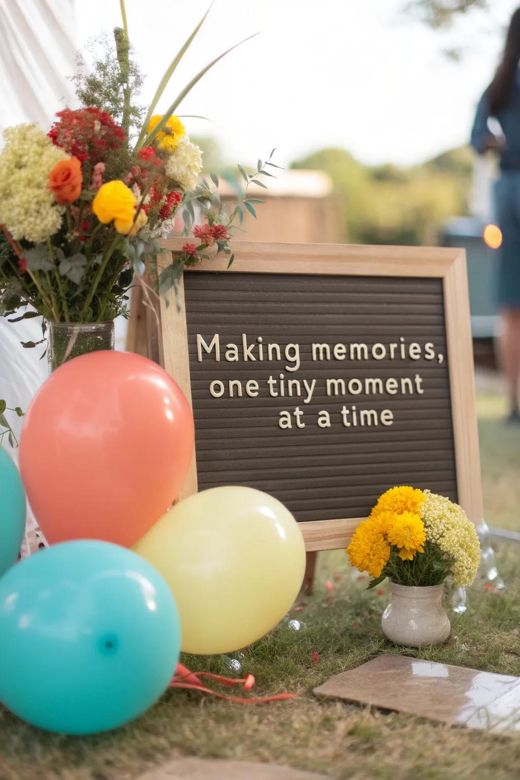 Capture every precious moment with this heartwarming message.