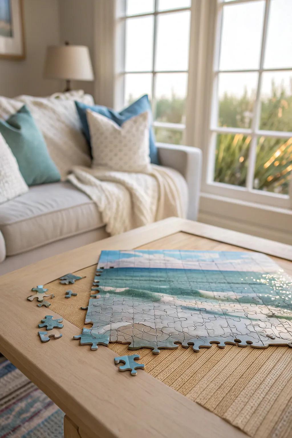 Piece together the beauty of the beach with a relaxing puzzle.