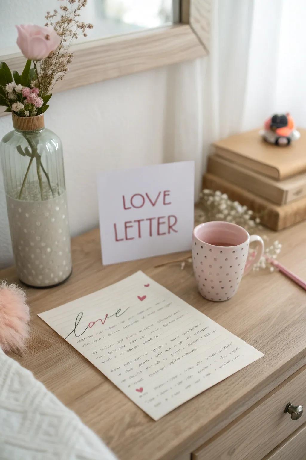 Express your love through a heartfelt letter that speaks volumes.