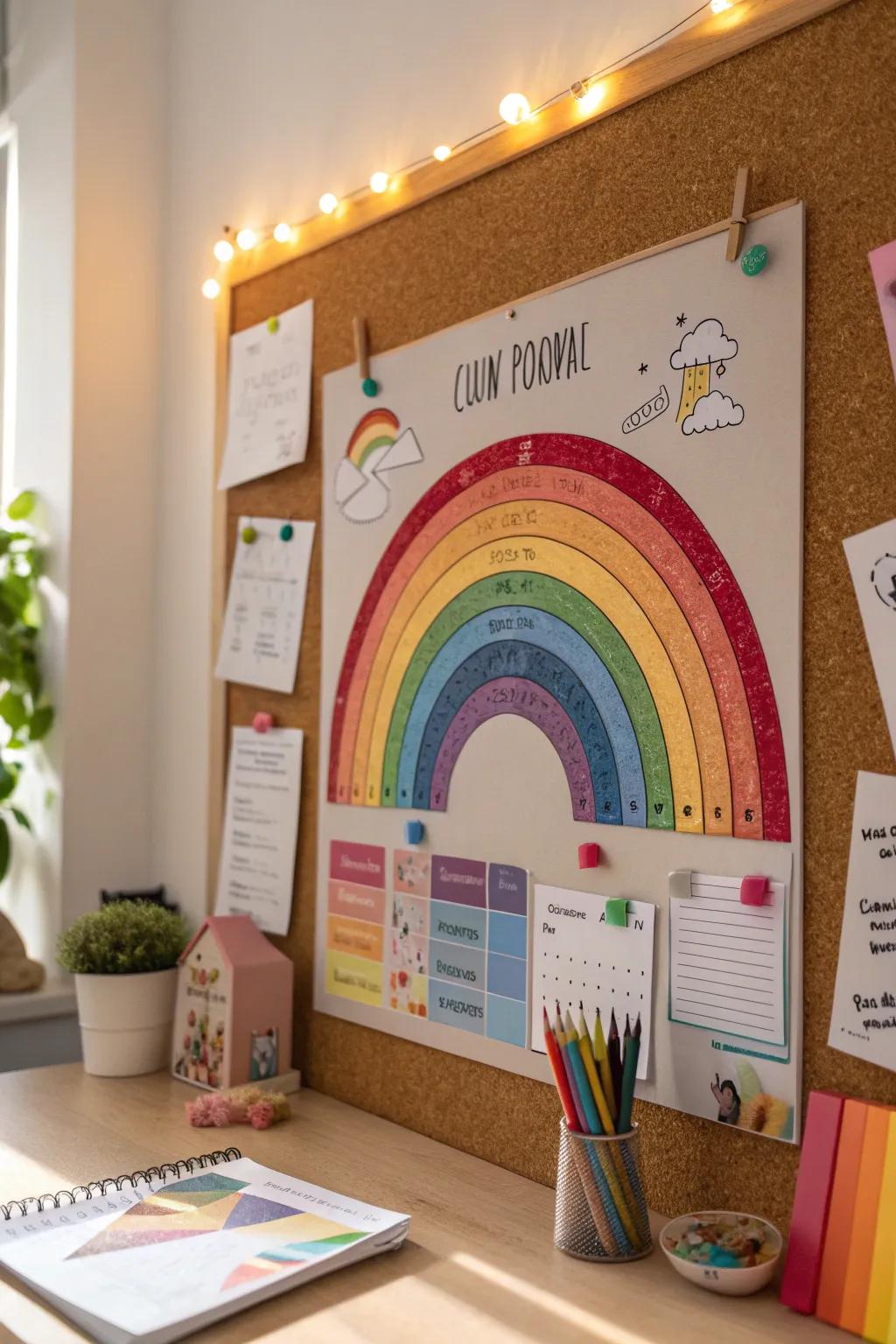 Celebrate diversity and unity with a vibrant rainbow of character.