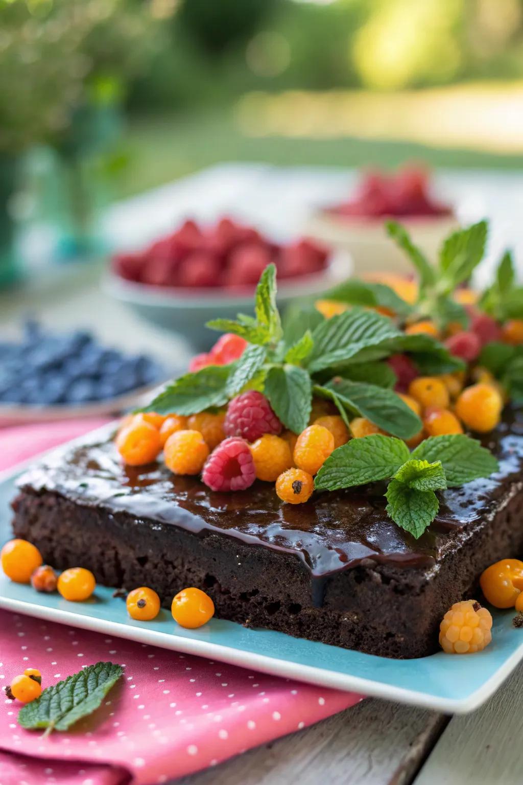 Celebrate the season with fresh fruit and herb decorations.