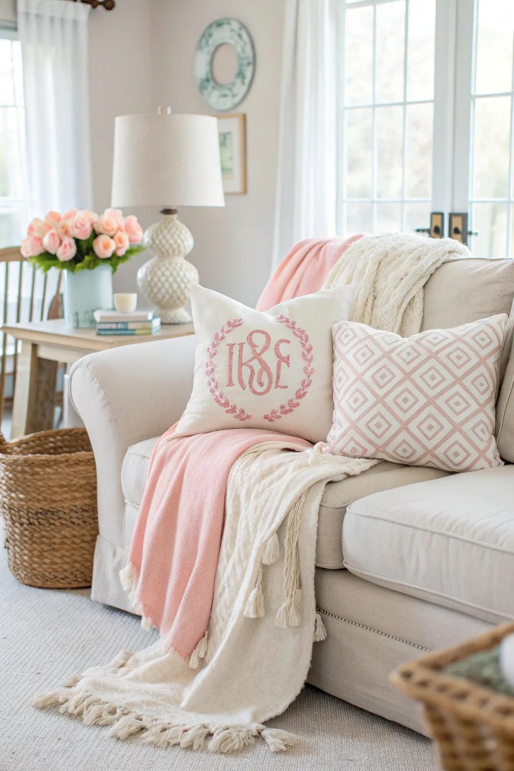 Add a personal flair with monogram decor that speaks to your style. 🛋️ #MonogramDecor #PersonalStyle #HomeAccents