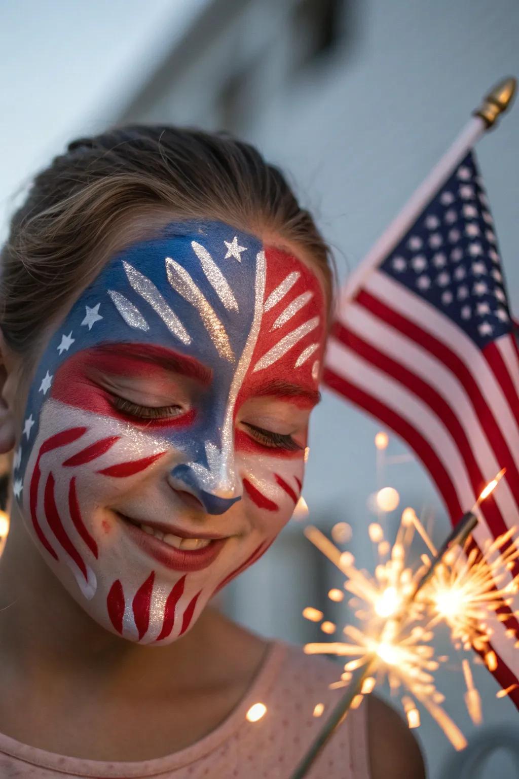 Turn your favorite animal design into a patriotic masterpiece with red, white, and blue.