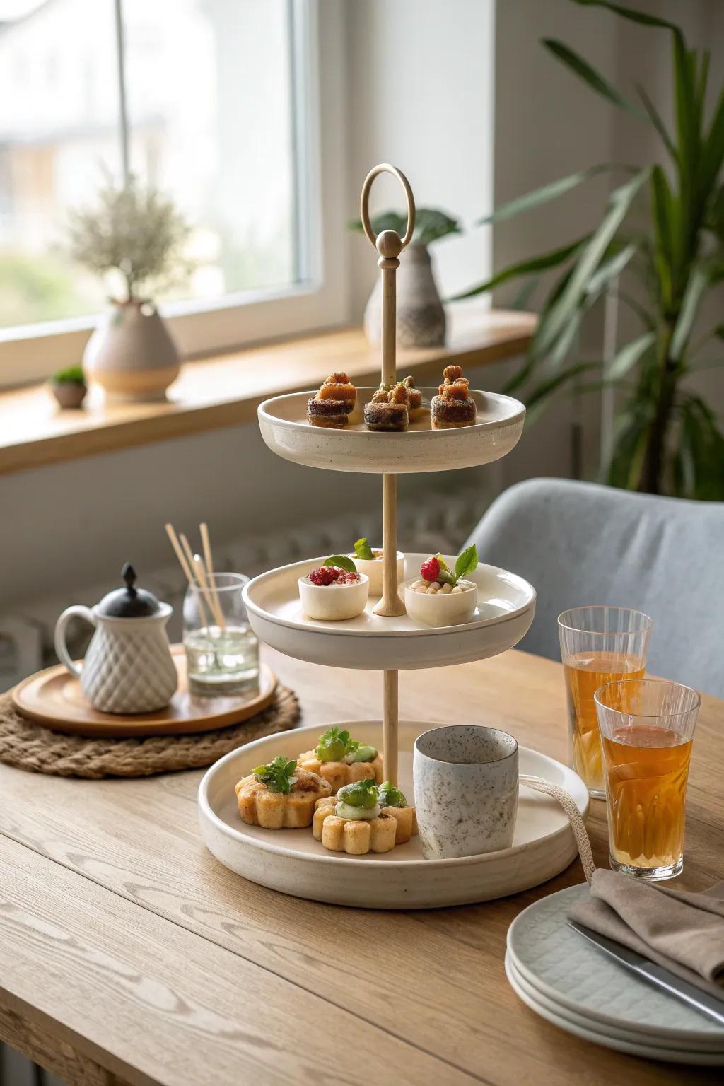 Elevate your entertaining game with a stylish tray filled with delightful bites.
