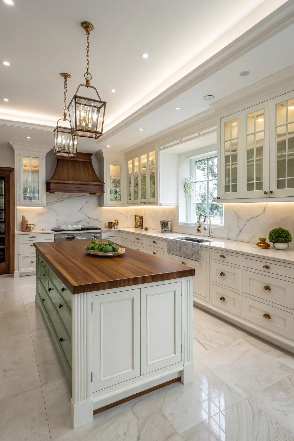 Maximize space and functionality with a U-shaped kitchen layout.