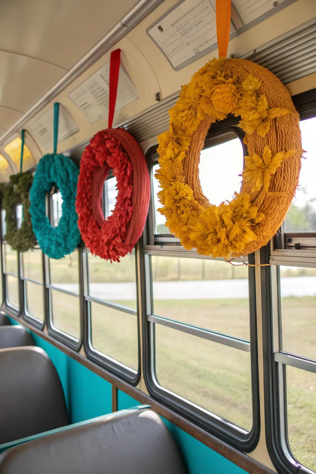 Add elegance with seasonal wreaths that reflect the beauty of each season.