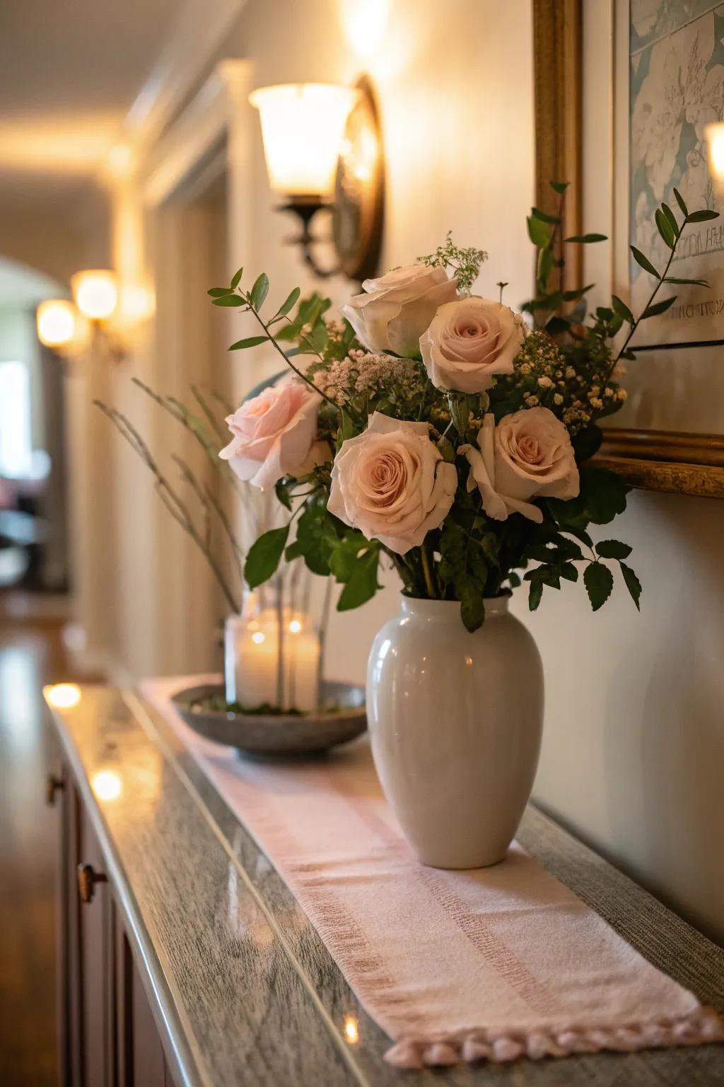 Monochromatic roses deliver a sleek and elegant statement.