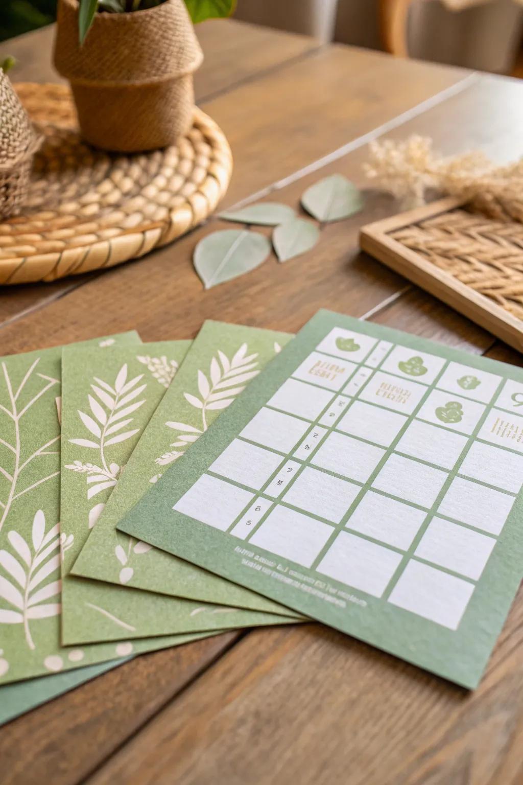 Embrace sustainability with eco-friendly bingo cards for a mindful celebration.