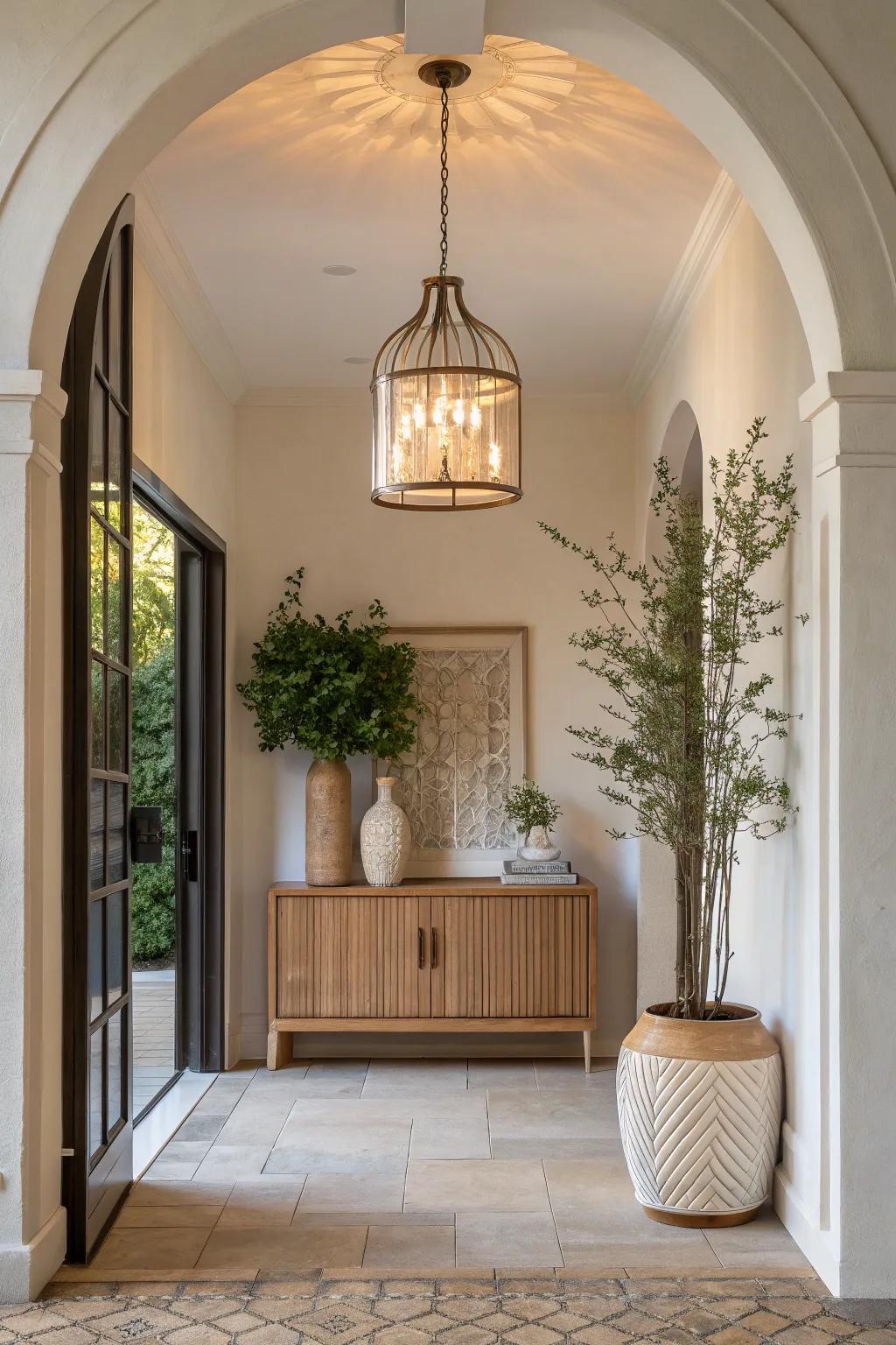 Illuminate your entryway with architectural lighting that sets the mood. 💡 #LightingDesign