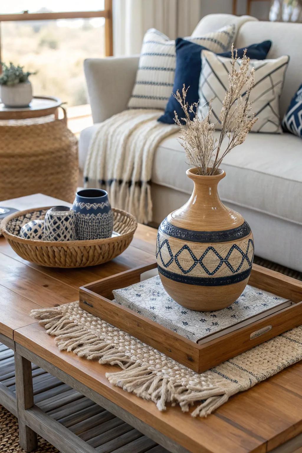 Unify your decor with a color theme that enhances your living room's aesthetics.