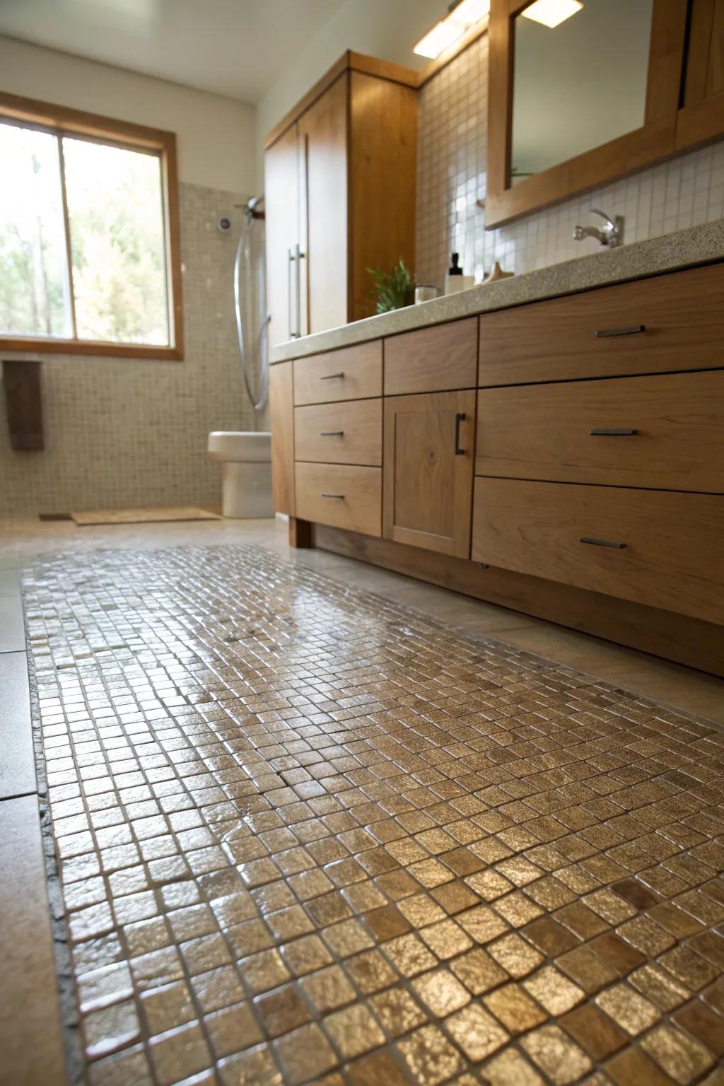 Metallic mosaics add a touch of luxury, shimmering elegance into your modern space.