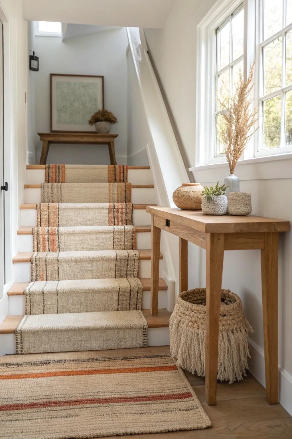 Create a cozy vibe with layered rugs that add texture and warmth.