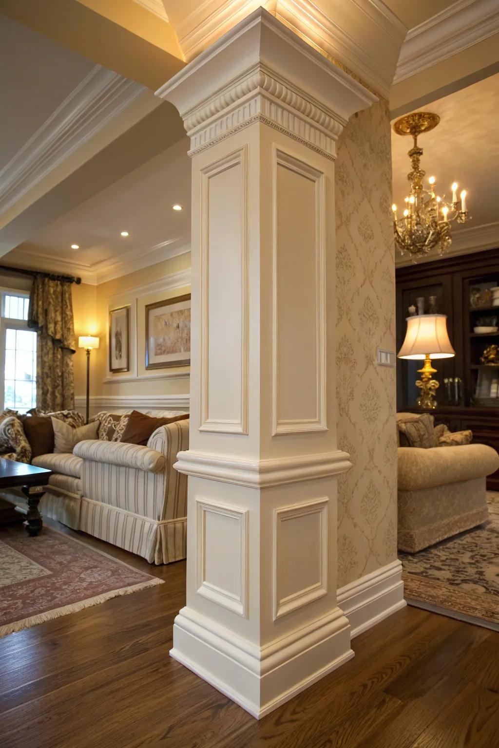 Enhance architectural detail with creative corner molding.